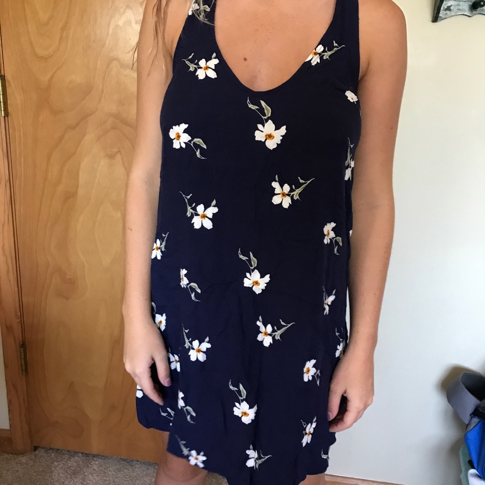 American Eagle Blue Floral Tank Dress size XS